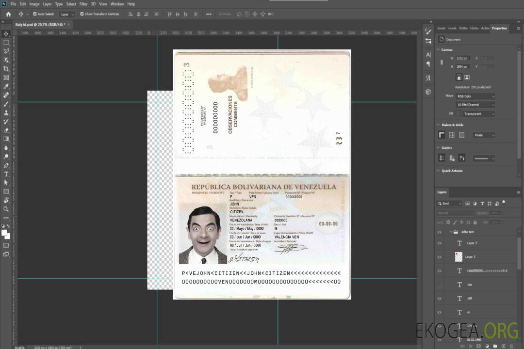 Passeport vénézuélien template Passeport vénézuélien template